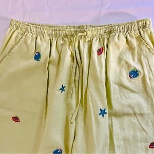 NWT SunBay Cottons Women’s Ladies Wide Leg Capri Pants Light Green Size Large